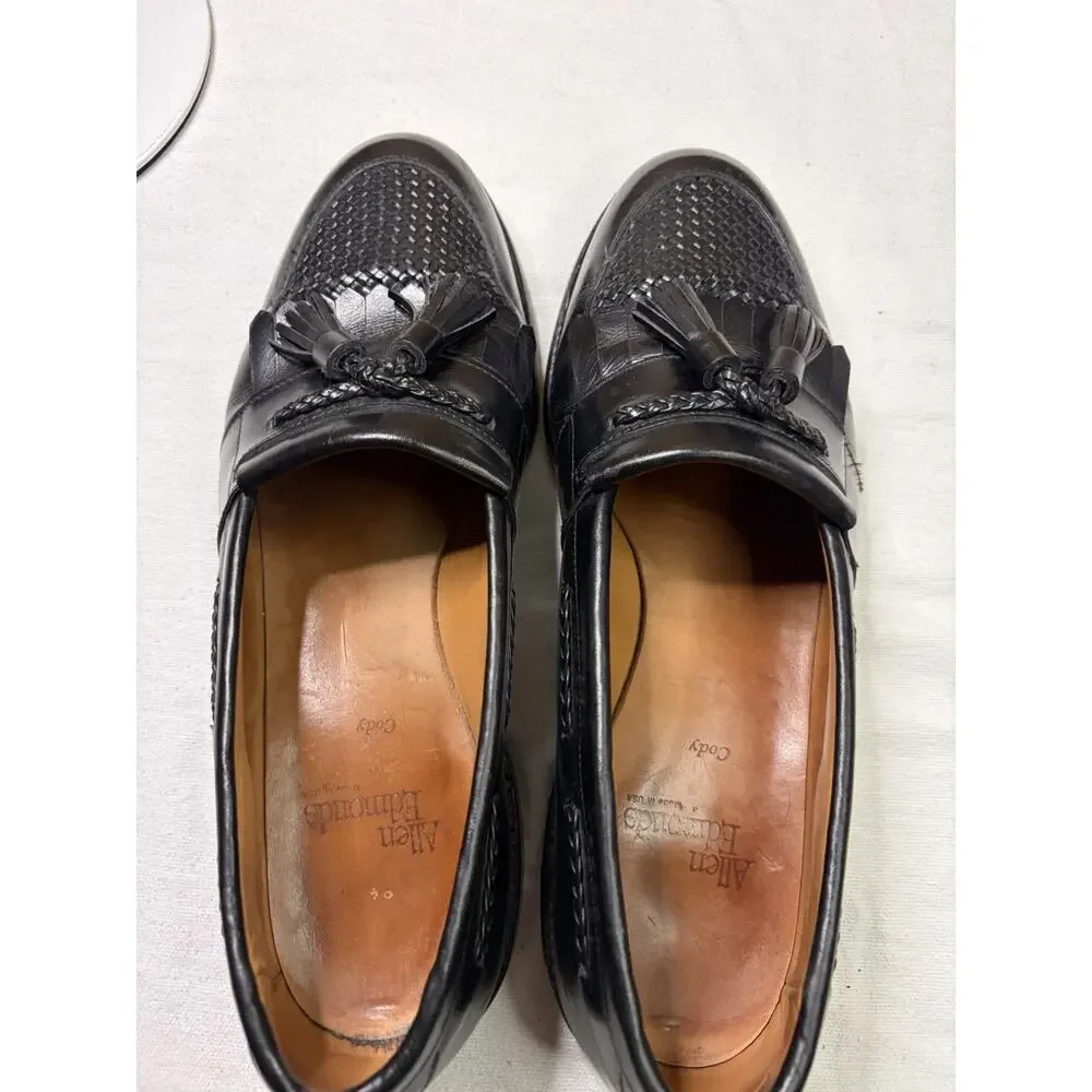 VTG Allen Edmonds Cody Black Woven Leather Tassel Loafers Men’s US 9